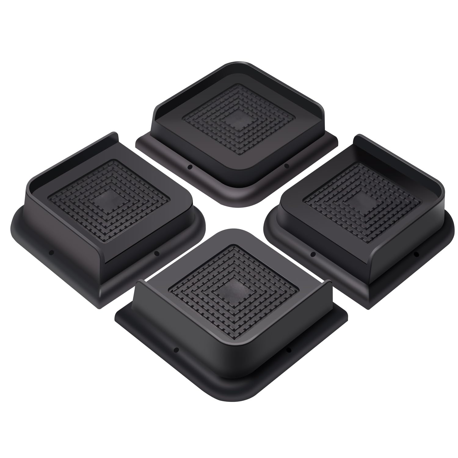 Sunifier Bed Risers 1 Inch Heavy Duty 4 Pack, L Shape Furniture Risers 1 Inch Support 5000Lbs, Oversized Bed Lifts Risers For Do